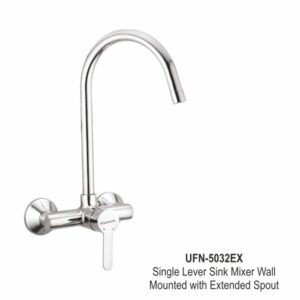Single Lever Sink Mixer Wall Mounted with Extended Spout