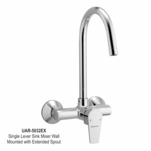 Single Lever Sink Mixer Wall Mounted with Extended Spout