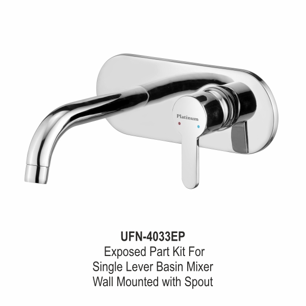Exposed Part Kit For Single Lever Basin Mixer Wall Mounted with Spout