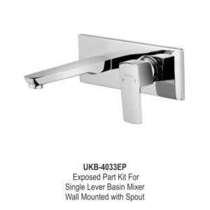 Exposed Part Kit For Single Lever Basin Mixer Wall Mounted with Spout