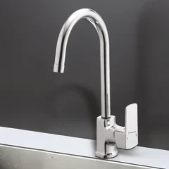 Single Lever Sink Mixer Wall Mounted with Extended Spout